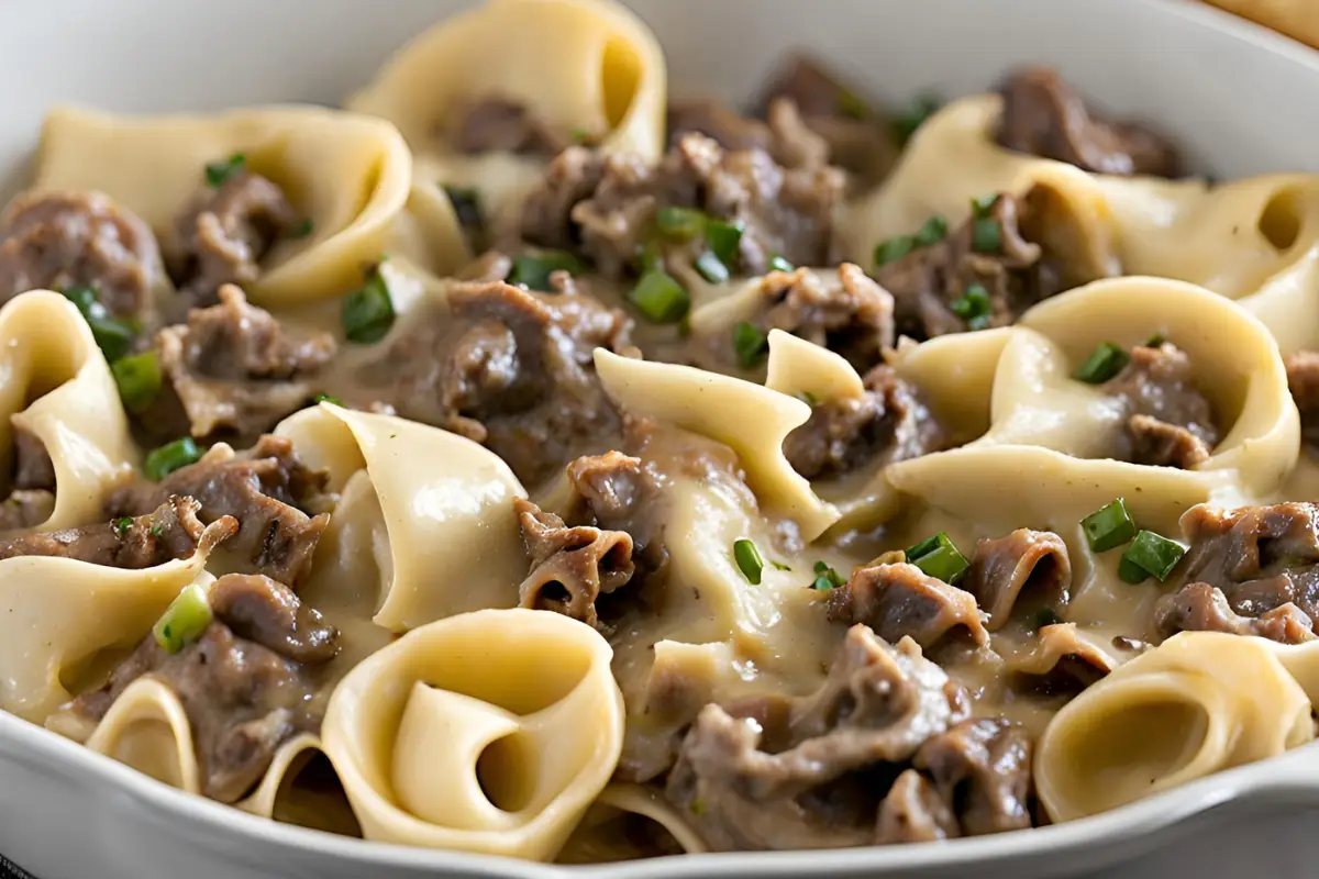 Cheesesteak Tortellini in Rich Provolone Sauce