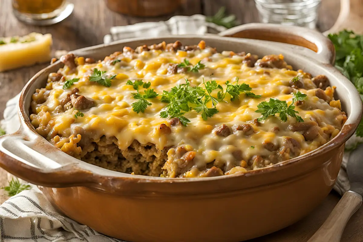 Cheesy Hamburger Rice Casserole