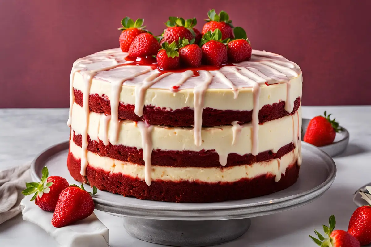 Red Velvet Strawberry Cheesecake