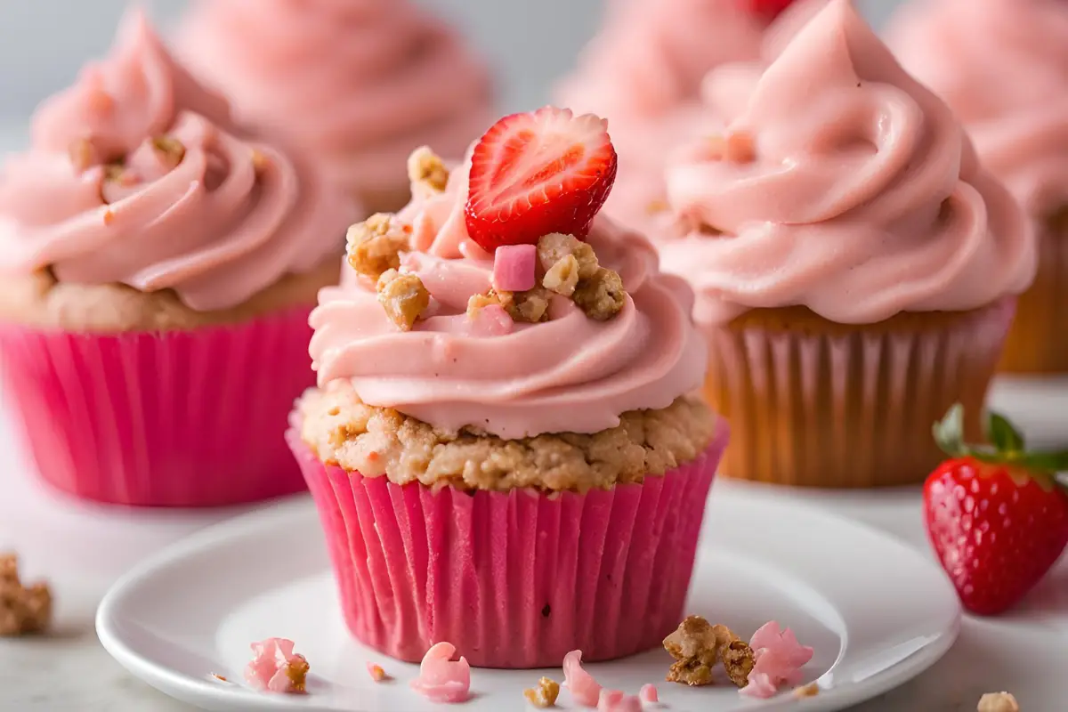 Strawberry Crunch Cupcakes